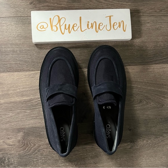 Sarto by Franco Sarto Ream Lug Sole Platform Navy Loafers - Picture 1 of 7